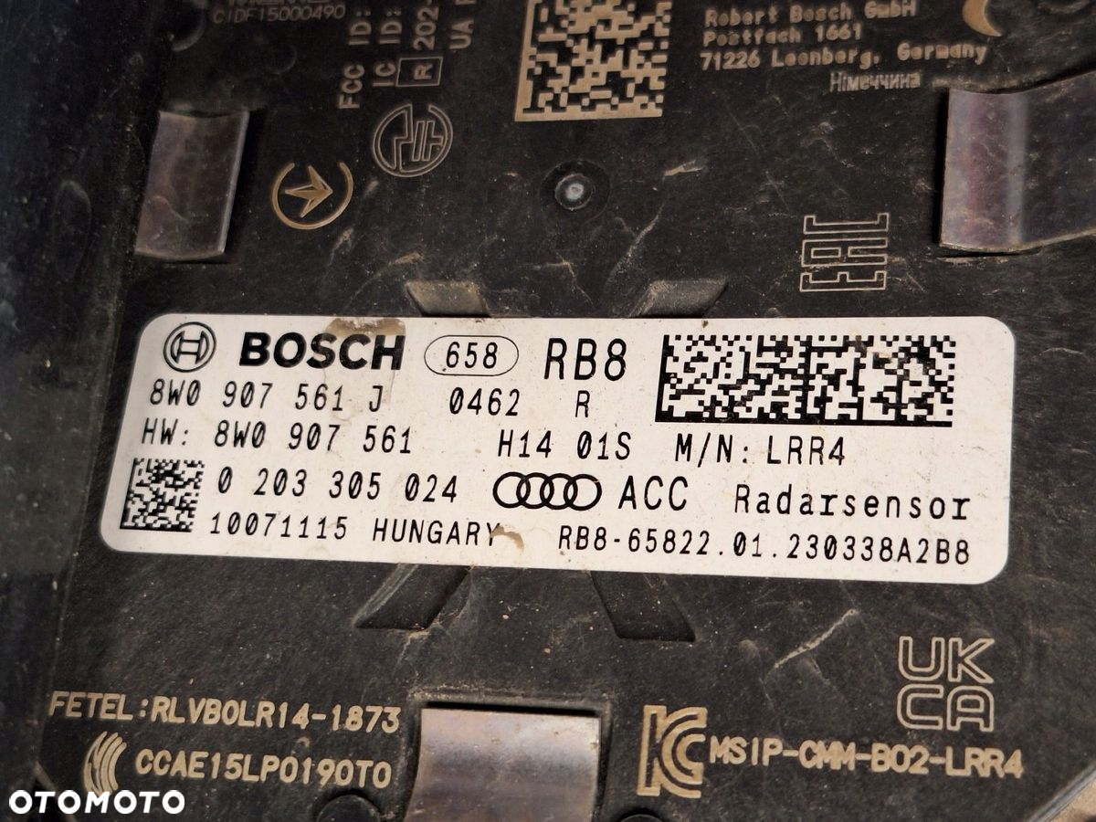 audi a4 b9 a5 8w 8w0 lift 19- radar distronic prawy kratka orginal demont - 4