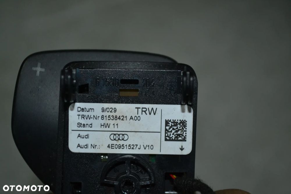 AUDI A3 8P A4 B7 A5 A6 C6 A4 B8 PRZEŁĄCZNIK STEROWANIE MULTIFUNKCJI PRZYCISK 4E0951527AF 4E0951527AG ŁOPATKI 4E0951527J 4E0951527H WIBRATOR - 6