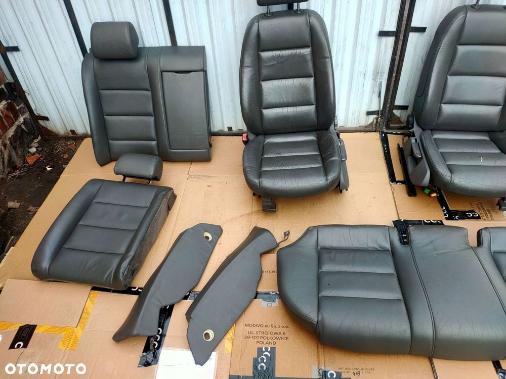 komplet foteli boczków audi a4 b6 skóra szare - 7
