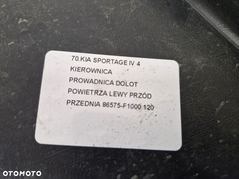 KIA SPORTAGE IV 4 KIEROWNICA PROWADNICA DOLOT POWIETRZA LEWY PRZÓD PRZEDNIA 86575-F1000 - 3
