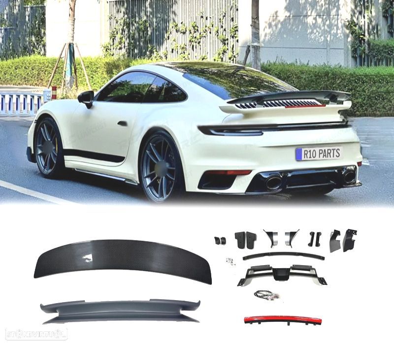 SPOILER AILERON COM AERODINÂMICA ATIVA PORSCHE CARRERA 992 19-23 FIBRA DE CARBONO - 1