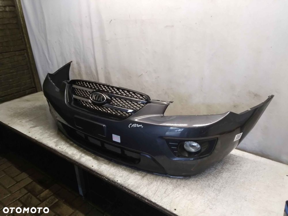 ^ ZDERZAK PRZÓD PRZEDNI KIA CARENS 3 III SZARY GRAFITOWY HALOGENY - 3