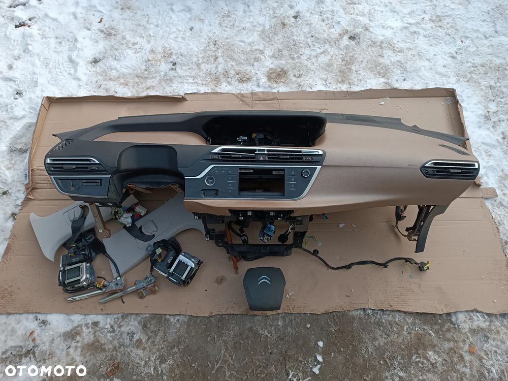 DESKA ROZDZIELCZA KONSOLA ZESTAW AIRBAG PODUSZKI ORYGINAŁ CITROEN C4 PICASSO II - 1