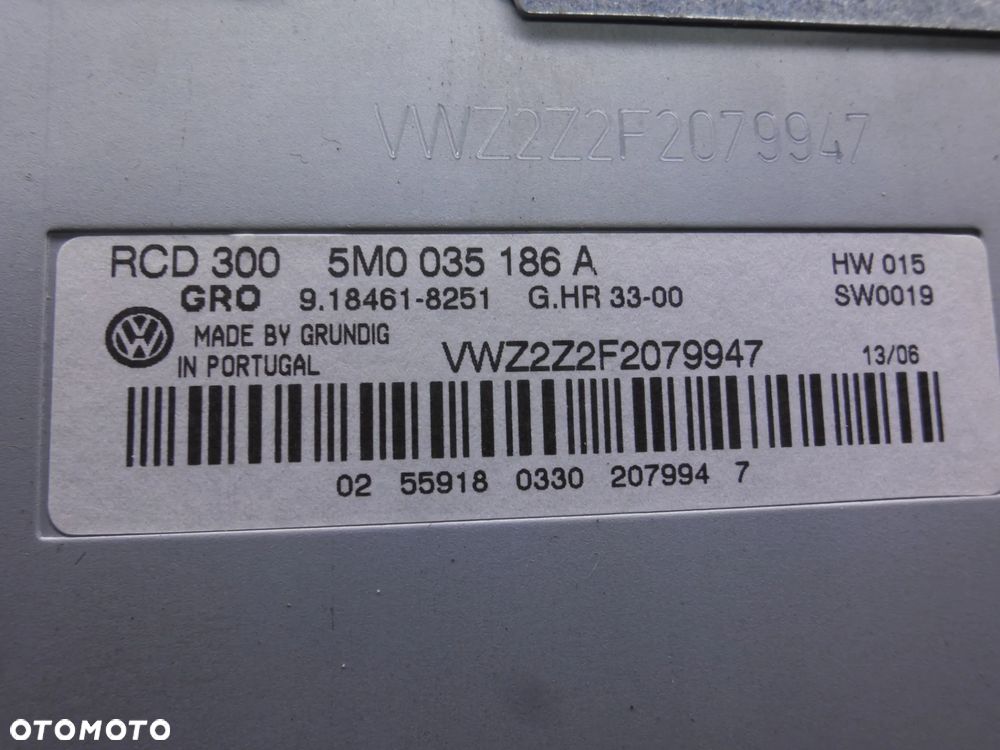 VW Golf Plus RADIO FABRYCZNE 5M0035186A EUROPA - 5