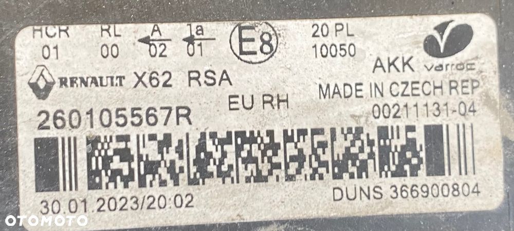 RENAULT MASTER 3 III LIFT 4 IV ORYGINALNA ! LAMPA PRZEDNIA PRAWA REFLEKTOR PRAWY PRZÓD LED Ledowa  Wwa - 13