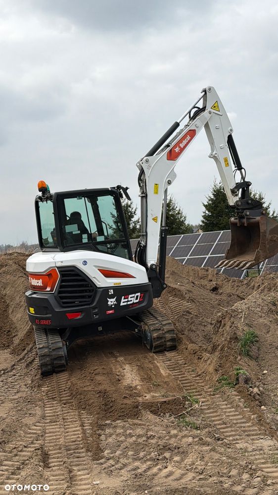 Bobcat Minikoparka Bobcat e50Z 5ton e55 e60 Cat 303.5 304  305 3xłyżki Ramię LOONG dodatkowe linie hydr wyjścia AUX1 + 2 przeciw waga MAX-dociążenie gąsienice 85% od nowości 1 właściciel z Niemiec Auto IDLEE po serwisie Widły wiertnica grabie i inne za dopłatą Szybkozłącze hydr Miller łyżka przedsiębierna Pług  Kubota Takeuchi Jcb - 16