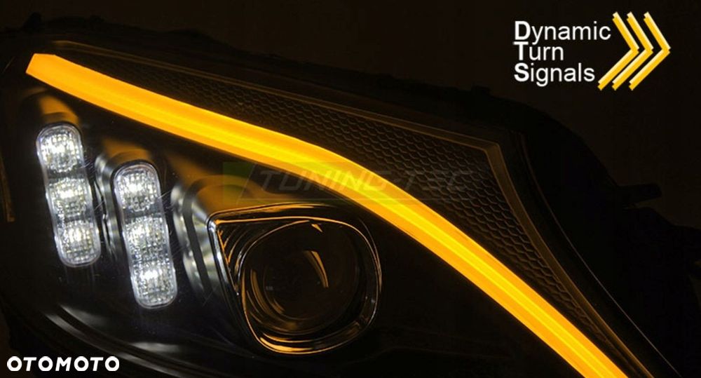 Reflektor Lampa kpl Diody Soczewka Clear Black Mercedes C-klasa w 205 14-18 - 4