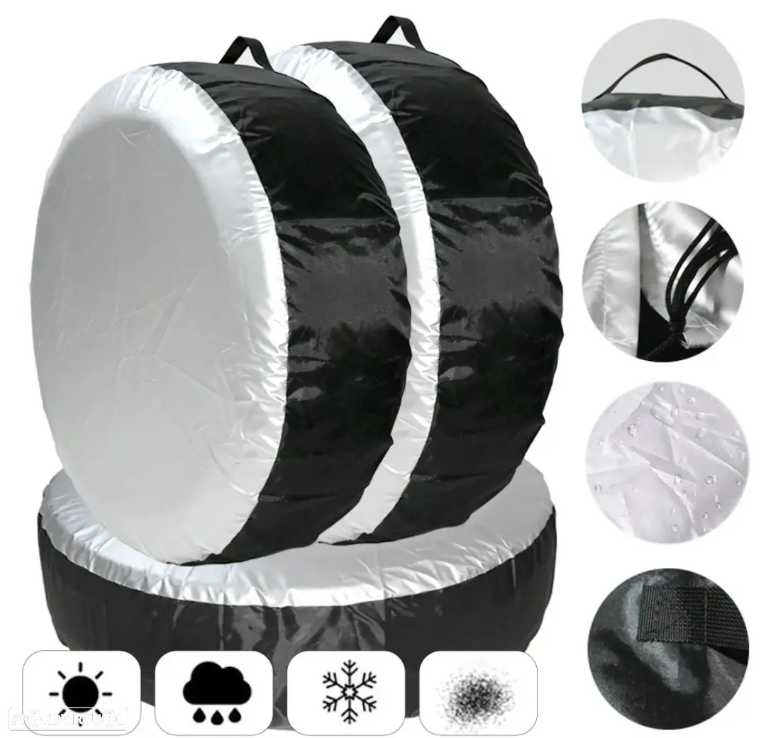 Conjunto Capas Protetoras Rodas Jantes Pneus Universal - 4 peças - 2