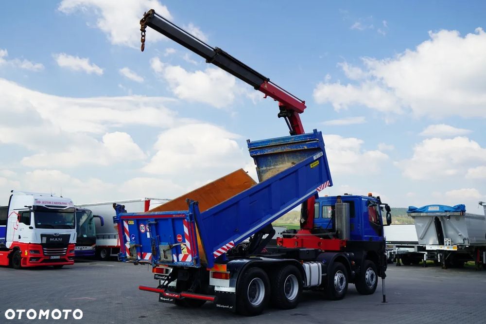 Iveco TRAKKER 410 EEV / 8X4 / Wywrotka 2 STRONNA / HYDROBURTA / BORDMATIC / HDS HMF 1730 K2 / EURO 5 EEV - 5