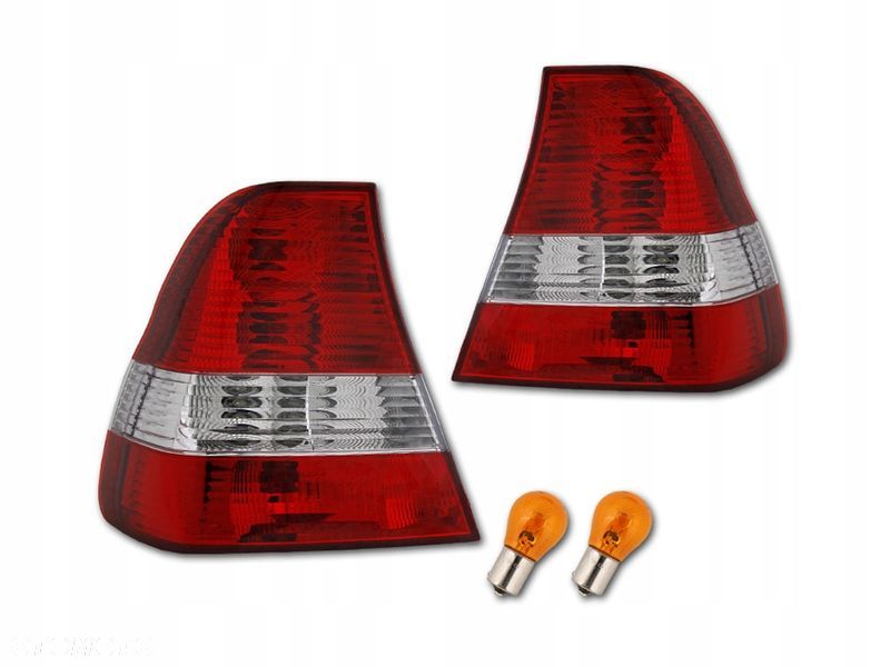 Lampy tylne kpl Tuning Red White Biało Czerwone Bmw 3 e46 Compact 2000-2004 - 1