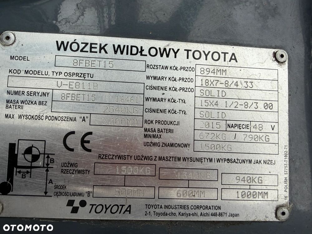 Toyota Nowy w dostawie 200 szt bezpośrednio od dealera 8FBET15 salon POLSKA PROMOCJA - 6