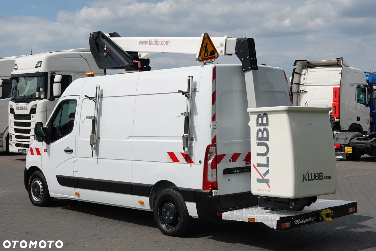 Renault MASTER / PODNOŚNIK KOSZOWY – 10,5 metra / BLASZAK + WZWYŻKA / SPROWADZONY / PO KONTRAKCIE SERWISOWYM - 12