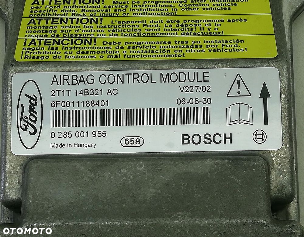 MODUŁ AIRBAG FORD TRANSIT CONNECT 1.8 TDDI 4S41-12A650-BC 2T1T14B321AC - 6