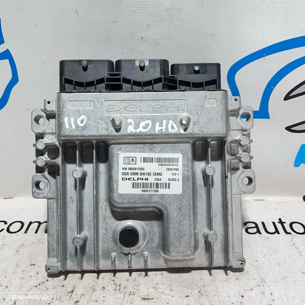 .Centralina Original Motor Delphi PSA Peugeot Citroen DS 9806127380 / 28381996 / 9666912580 - 2