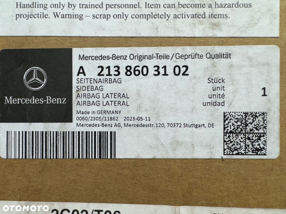 Poduszka powietrzna boczna fotela Mercedes e klasa 213 - 2