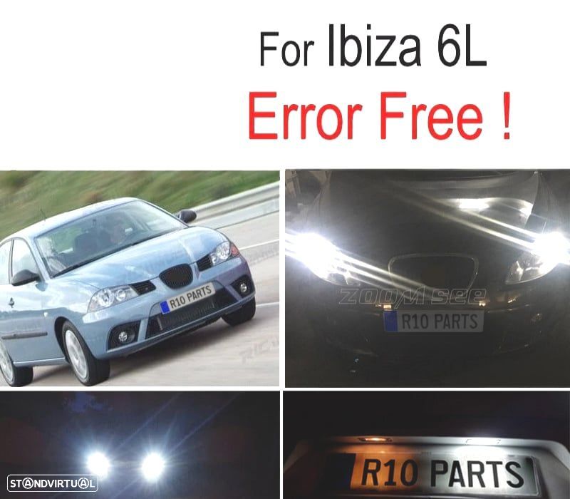 KIT COMPLETO 6 LAMPADAS LED INTERIOR PARA SEAT IBIZA IV MK4 6L 02-08 - 1