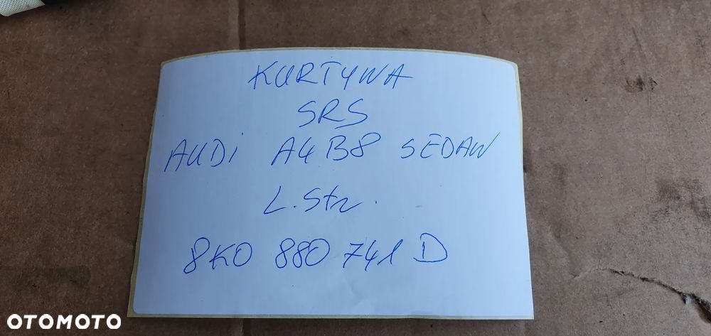 Kurtyna airbag poduszka boczna lewa Audi A4 B8 Sedan 8K0880741D - 7