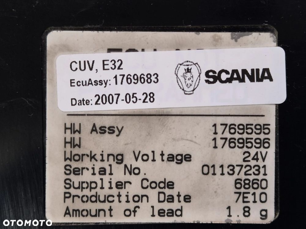 STEROWNIK KOMPUTER SWIATEL CUV SCANIA R 1769683 - 2