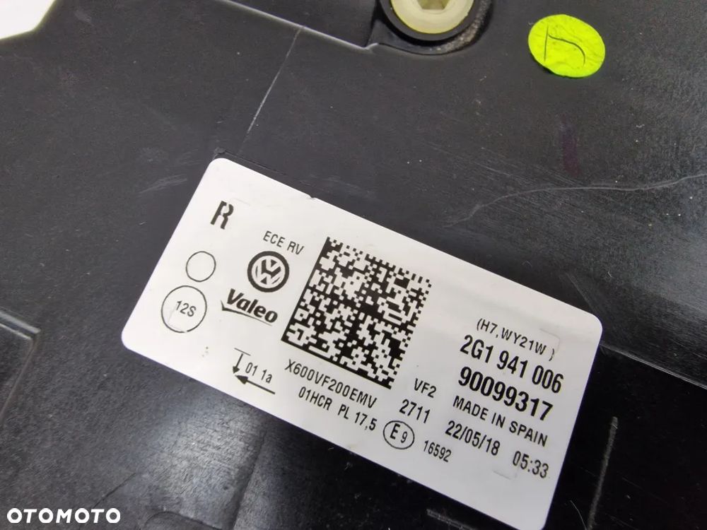 VW POLO 2G 17- PRAWA ZWYKŁA LAMPA PRZEDNIA PRZÓD , NR 2G1941006 , NR AUKCJI LL472 - 14