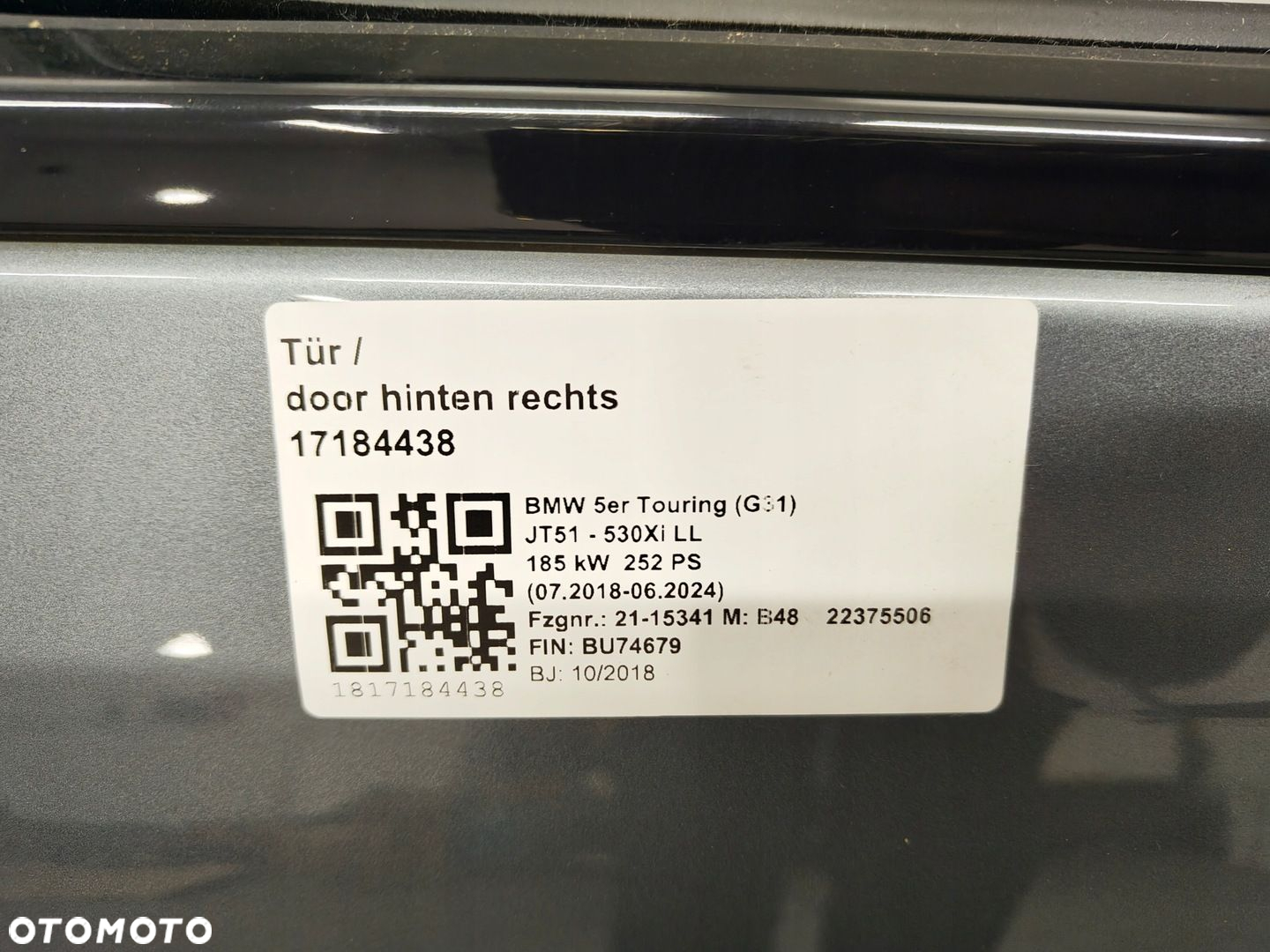 BMW 5 G31 DRZWI PRAWY TYŁ C2Y KEYLESS SHADOWLINE CIEMNA SZYBA - 3