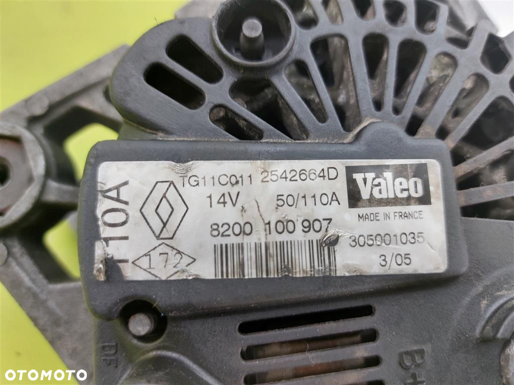 Alternator Renault Scenic II 2003-2006 1,6 B VALEO 8200100907 110A ORYGINAŁ - 2