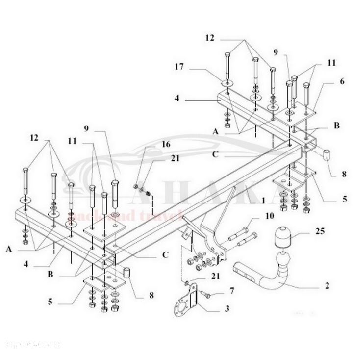 Hak Holowniczy Odkręcany Do Vw Volkswagen Passat B5 4 Motion Sedan 2000-2005 - 5