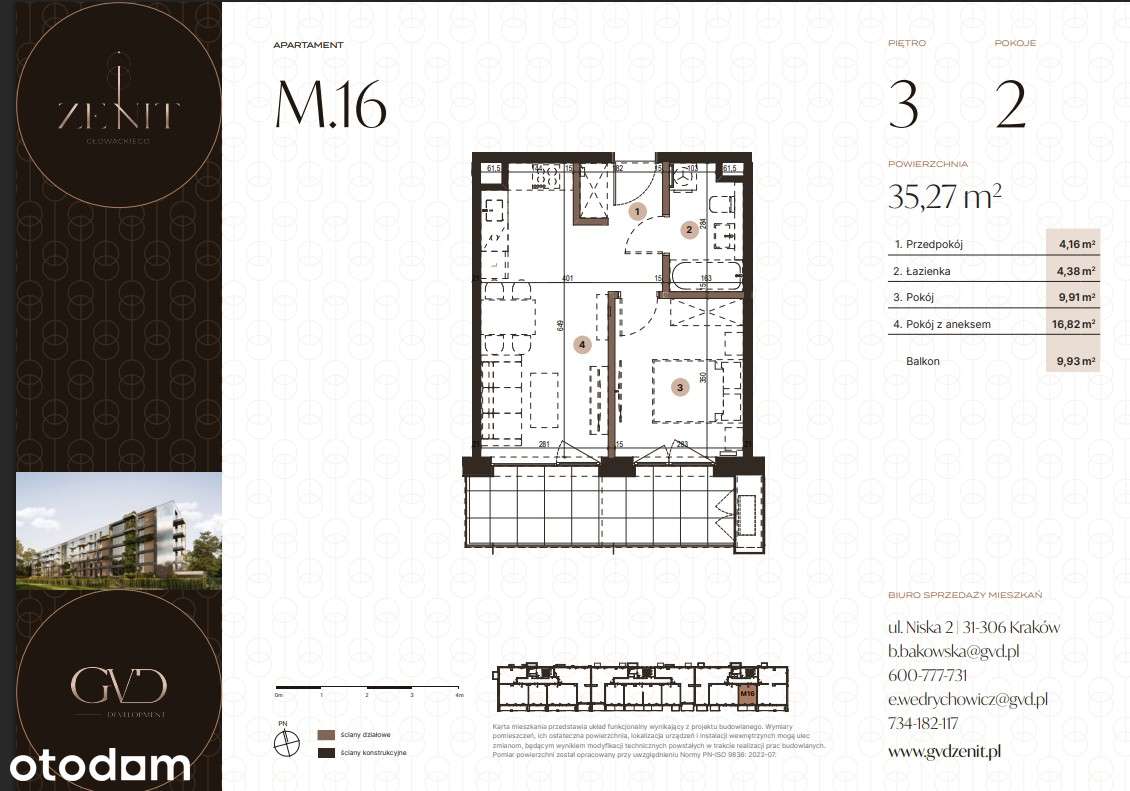2 pokoje | 35,27 m² | 3. piętro | ZENIT | idealne pod inwestycję