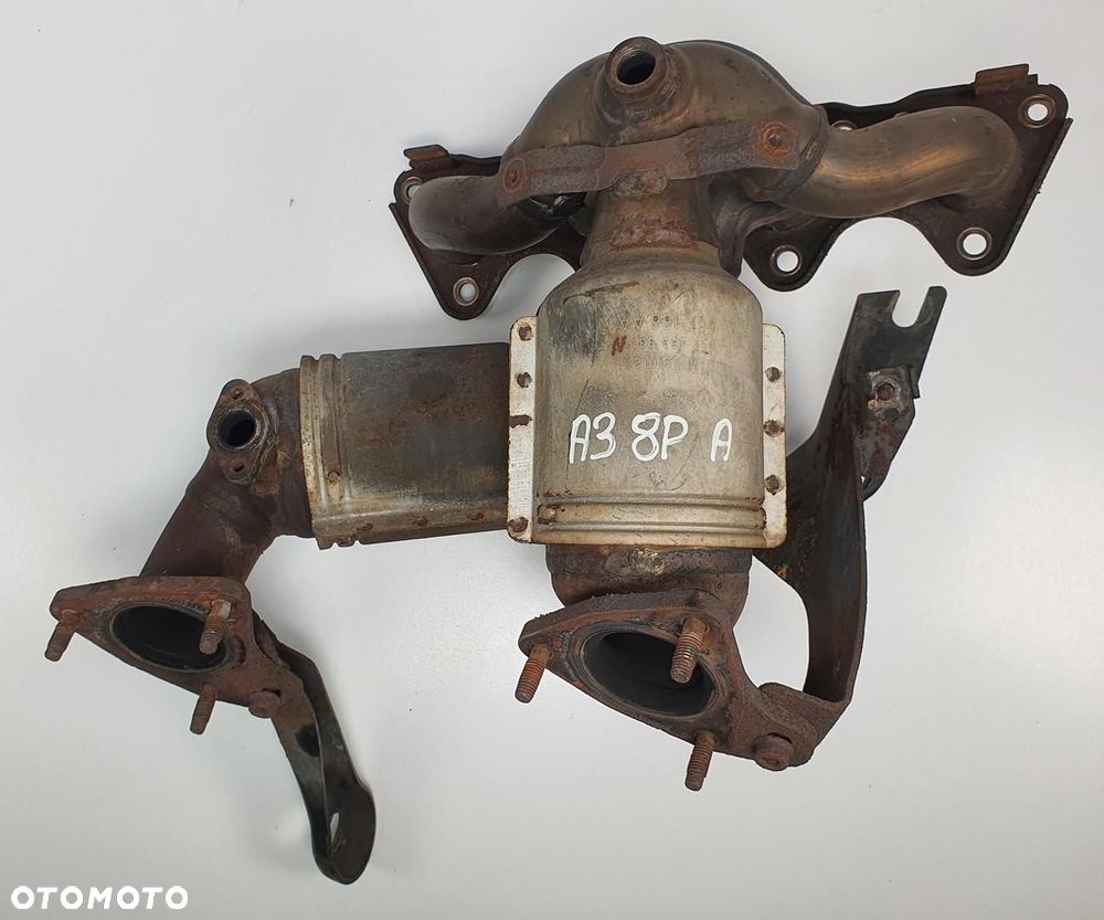 KOLEKTOR WYDECHOWY KATALIZATOR AUDI A3 8P 2.0 FSI 06F253031 06F166AA - 1