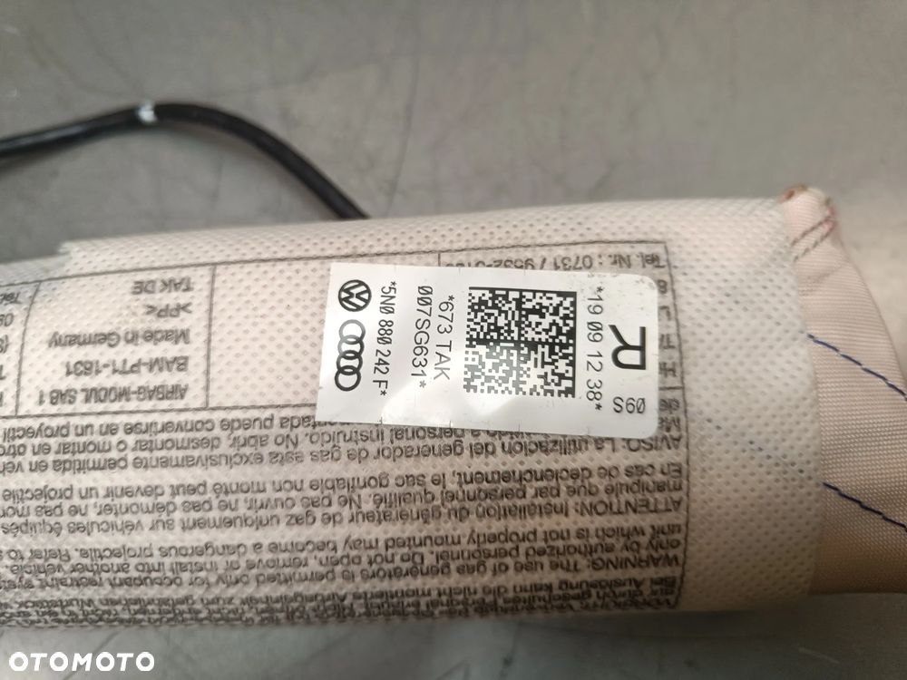 Poduszka Powietrzna Fotela VW Tiguan Airbag W Fotel Prawy Prawa 5N0880242F - 3
