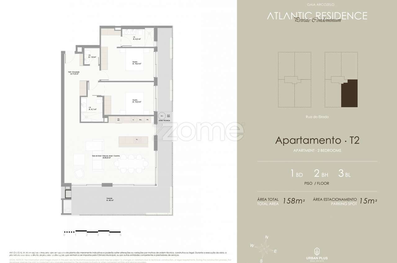 T2 Novo | Varanda 45m² | Arcozelo, V.N.Gaia - Grande imagem: 5/15