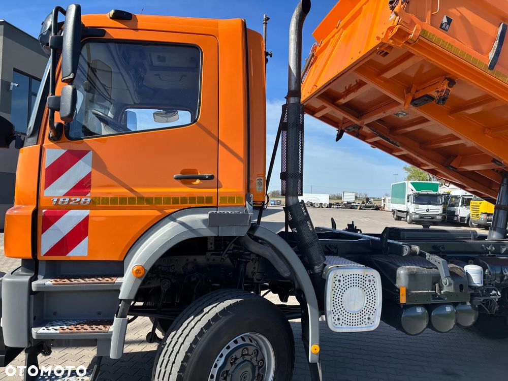 Mercedes-Benz AXOR 1828 4x4 blokady, biegi terenowe, oryginalna wywrotka Meiller kiper , hydraulika do wywrotu , zawieszenie resor, czołownica do pługa, klimatyzacja , webasto , elektryka - 8