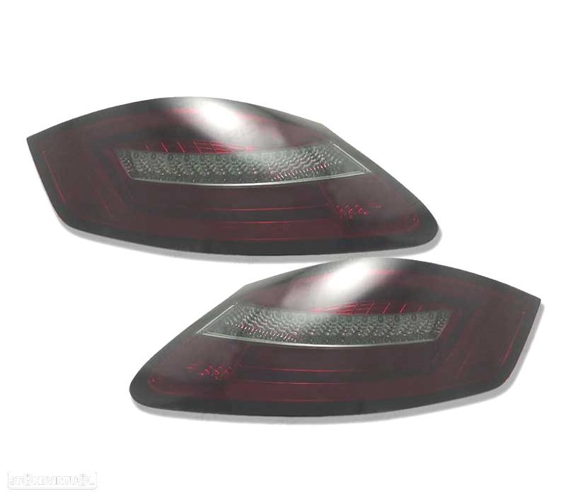 FAROLINS TRASEIROS PARA PORSCHE BOXSTER 987 05-08 LIGHT BAR DINAMIC FUNDO VERMELHO FUMADO - 3