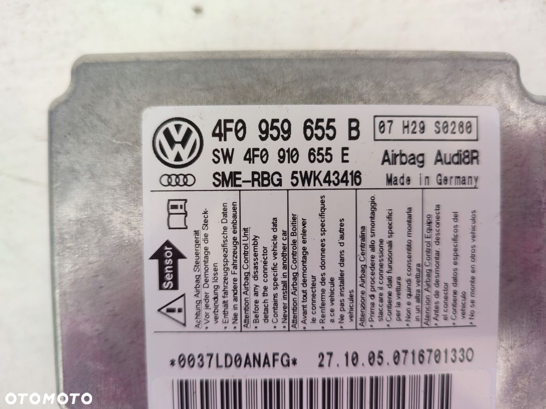 Moduł sterownik sensor AIRBAG AUDI A6 C6 4F0959655B - 4