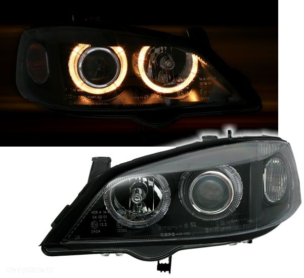LAMPY Reflektory OPEL ASTRA G II  1998 - 2005 R DEPO Soczewki RINGI H7/H7 - 3