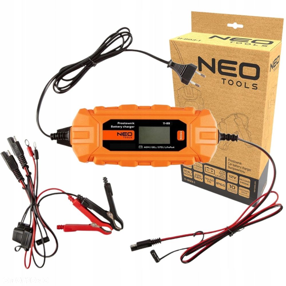 NEO PROSTOWNIK AUTOMATYCZNY ŁADOWARKA 12V 10A/160W - 1