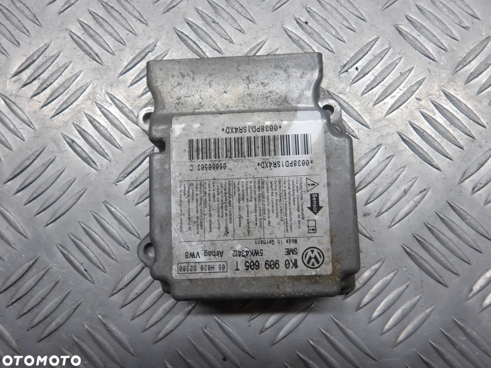 VW JETTA V 05-10  MODUŁ STEROWNIK PODUSZEK AIRBAG 1K0909605T - 1