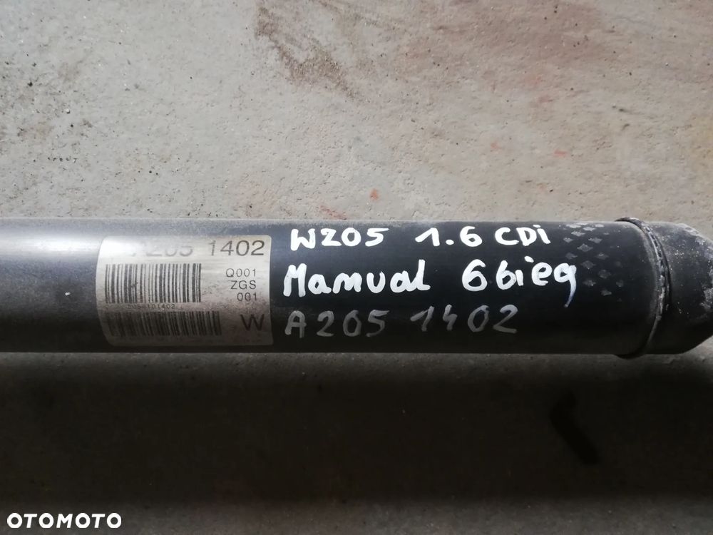 MERCEDES W205 1.6 CDI wał napędowy A2054101402 - 2