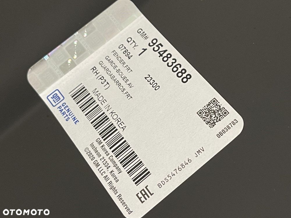 NOWY ORYGINALNY BŁOTNIK PRZEDNI PRAWY CHEVROLET AVEO T300 PRZÓD PRAWA 11-14 95483688 KIERUNEK - 7