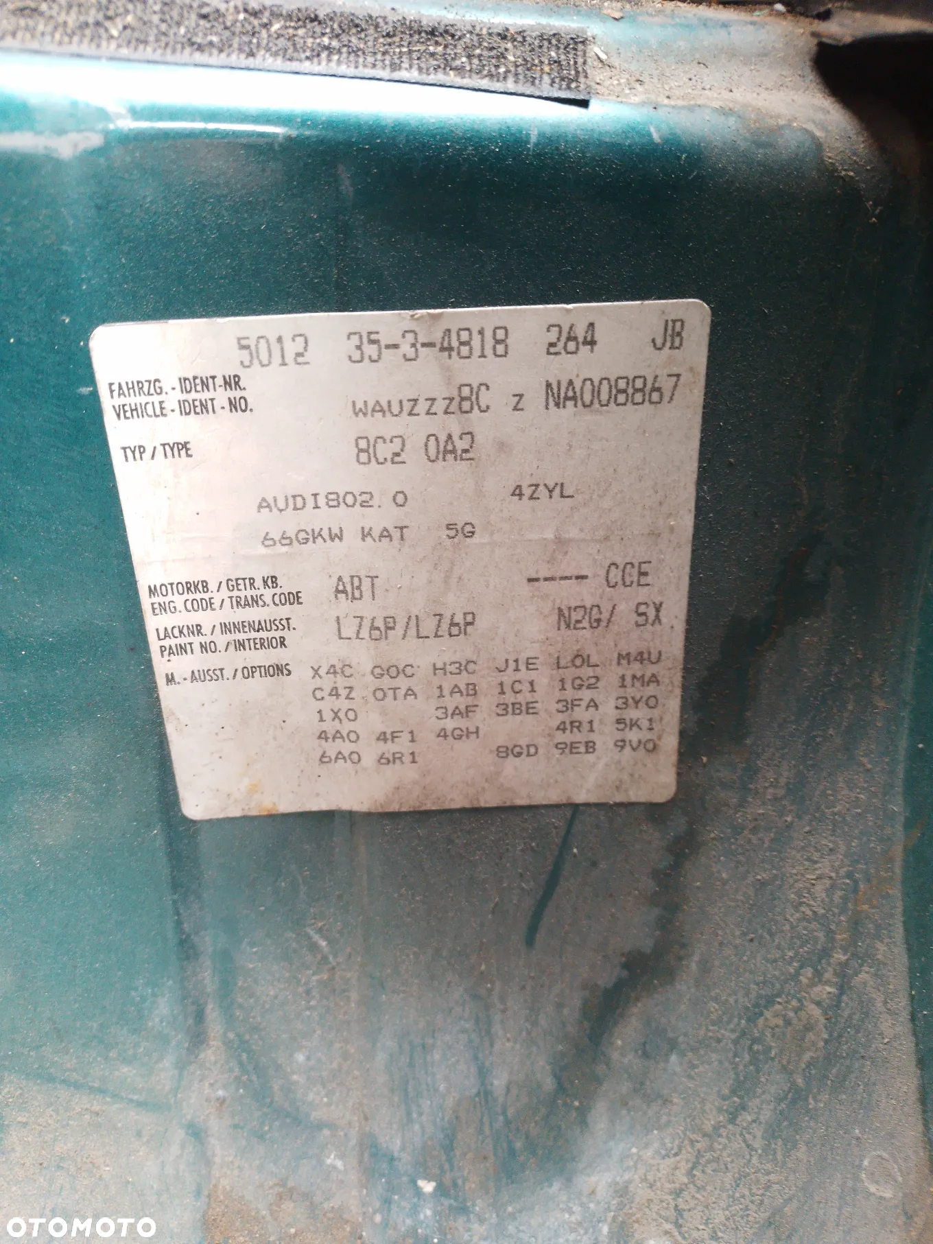 AUDI 80 B4 2.0 ABT KOLOR LZ6P  KLAPKA WLEWU PALIWA - 19