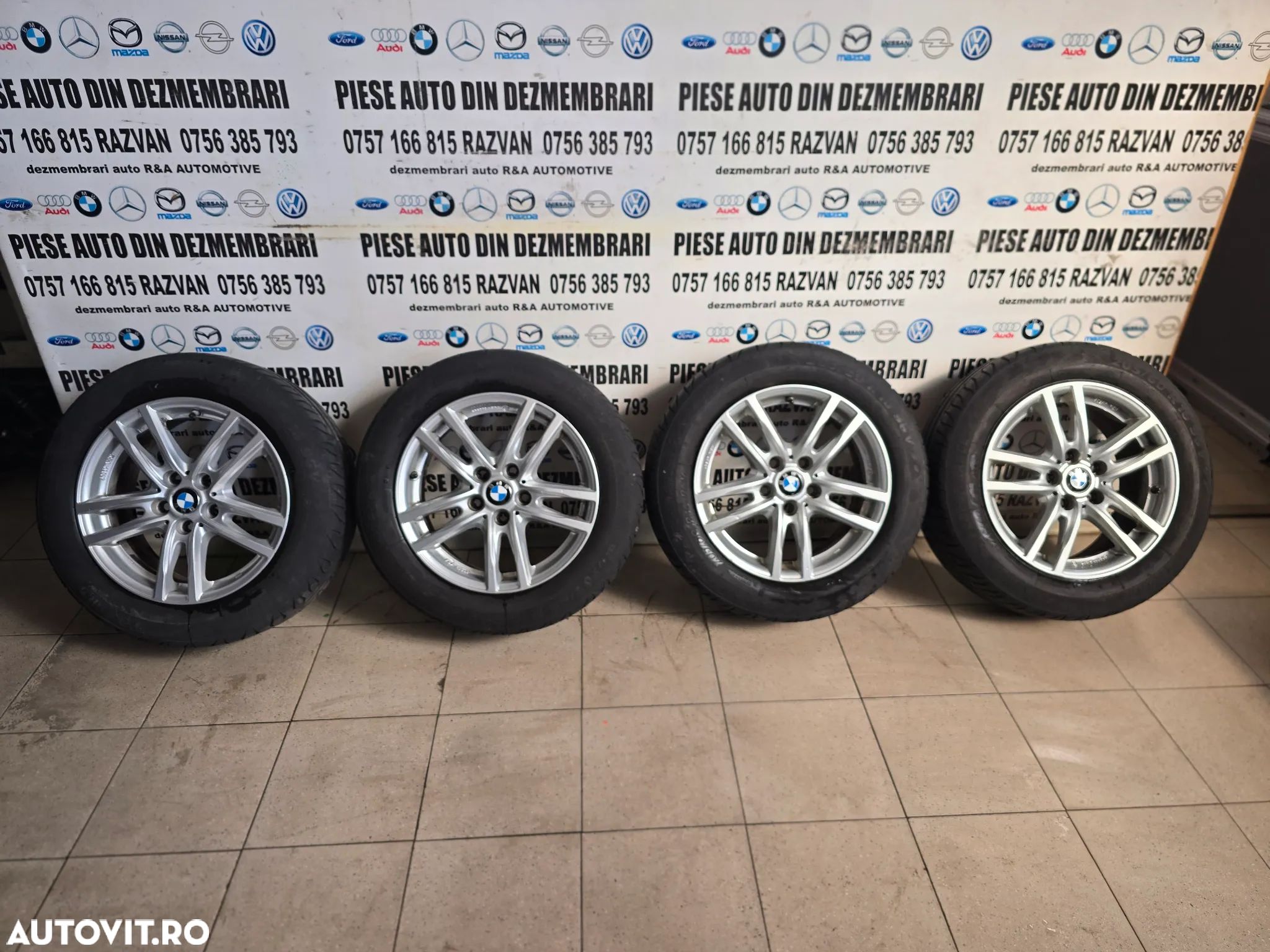 Set Jante Aluminiu Bmw F45 F46 Seria 2 X1 X2 F39 F48 5x112 205/60R16 Anvelope Vara F Bune - 1