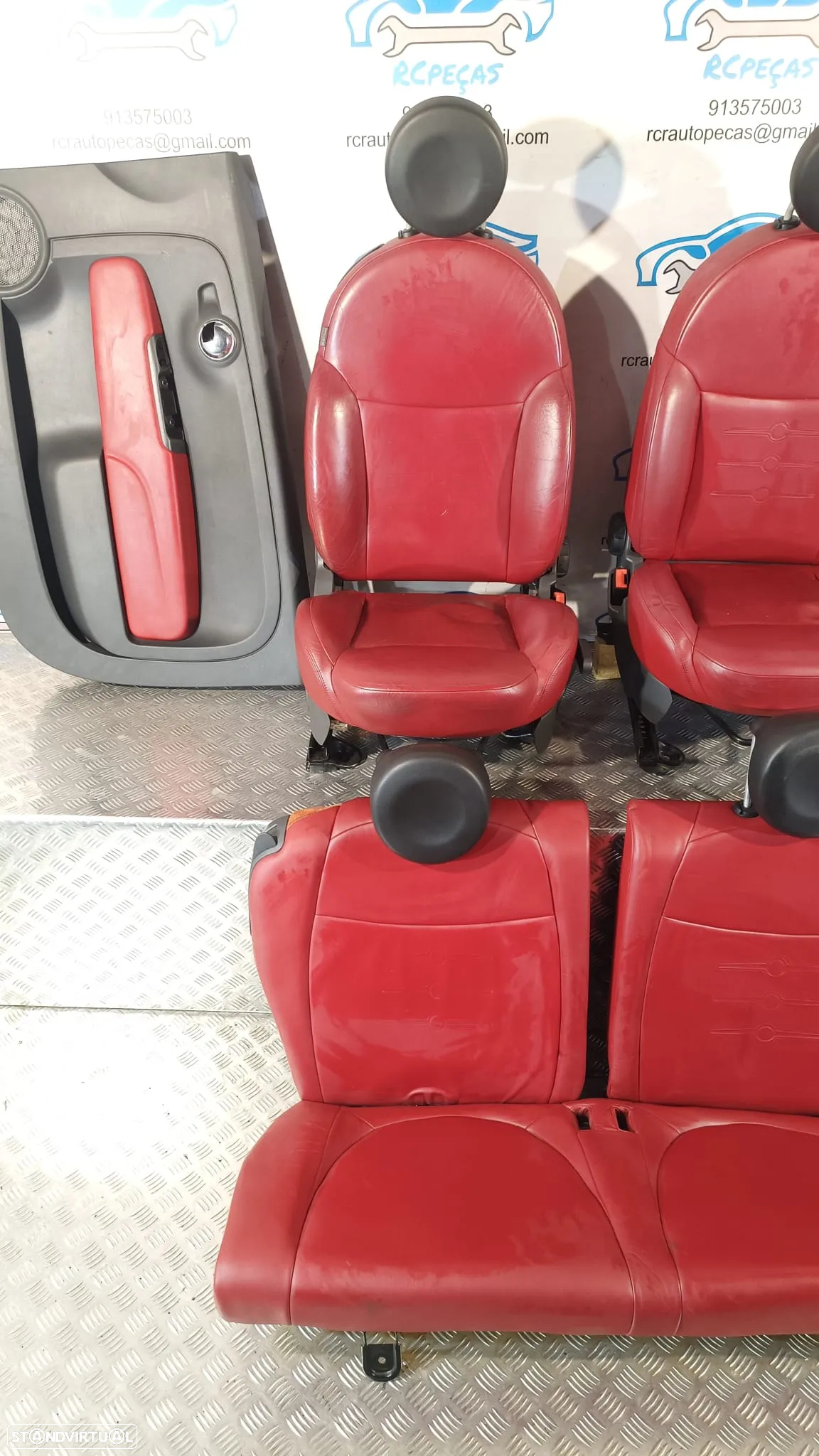 .BANCOS FIAT 500 312 SPORT PELE QUARTELAS - 11