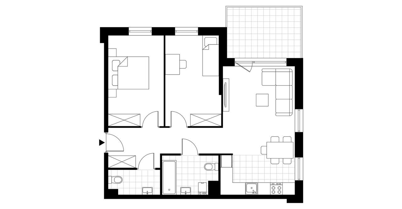 3-pokojowe mieszkanie 61m2 + balkon - Pełny obrazek: 4/12