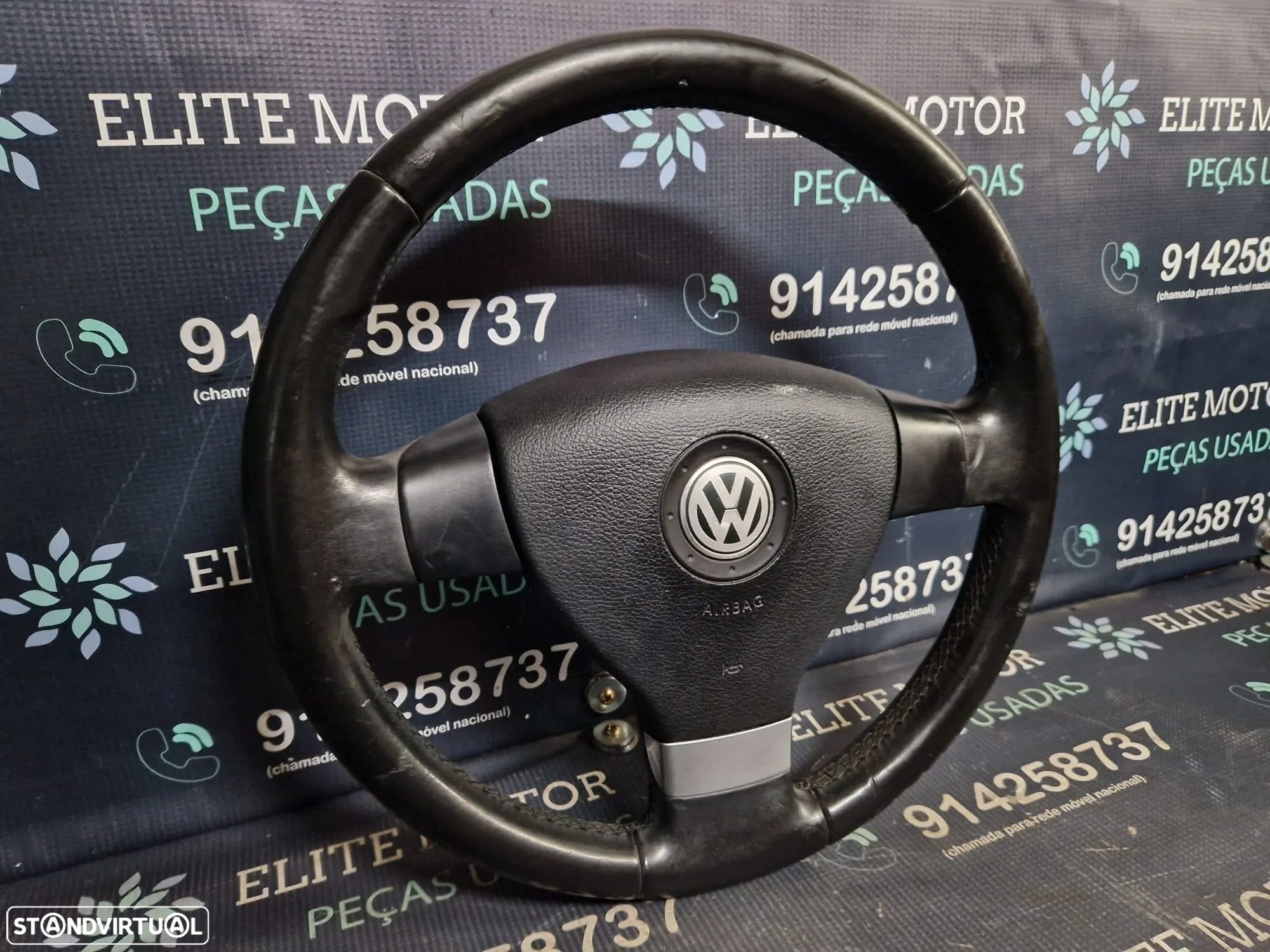 Volante usado pele com airbag VW GOLF V 5 JETTA PASSAT TOURAN CADDY - 1