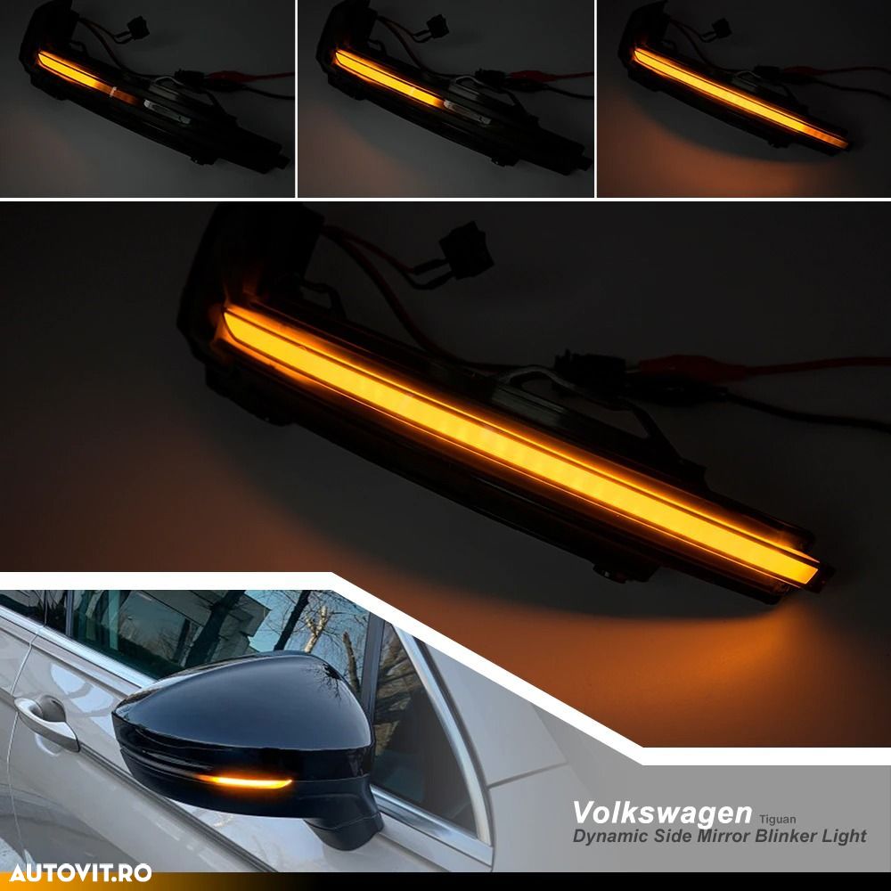 Set 2 Semnalizari Led Oglinda Dinamice VW Tiguan MK2, Touareg MK3 - 2