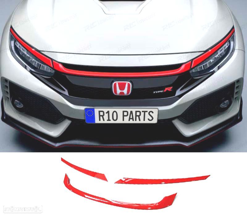 FRISOS HONDA CIVIC 16-20 LOOK TYPE R VERMELHO - 1