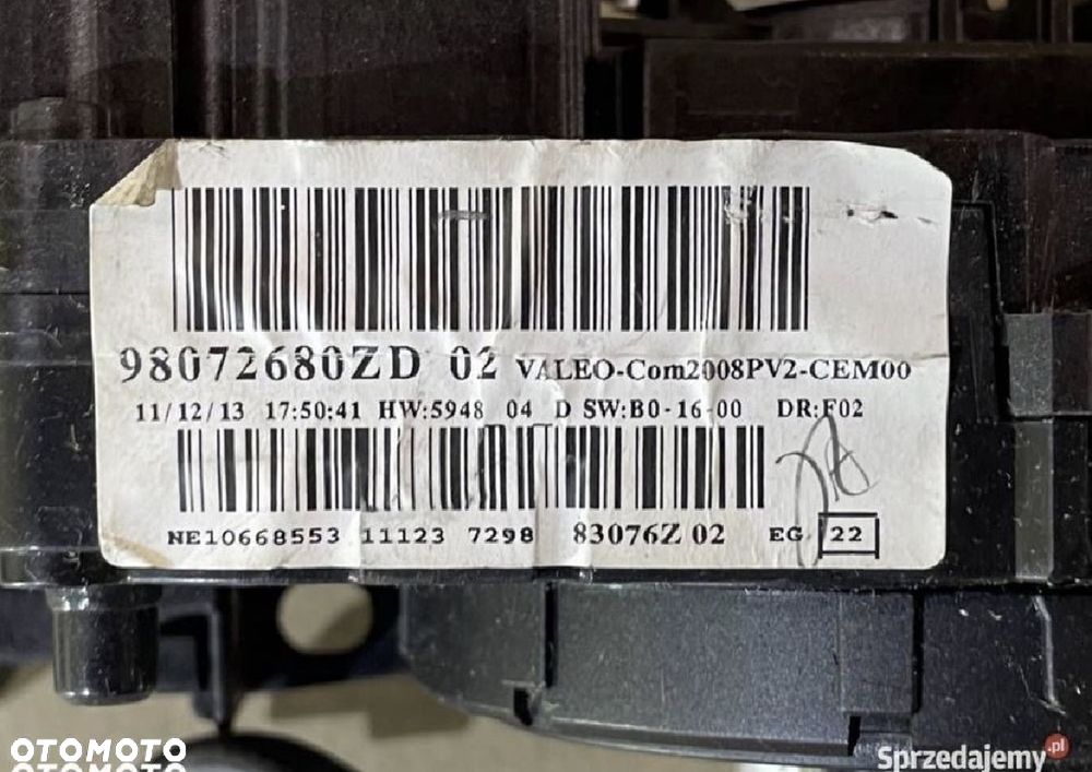 98072680ZD przełącznik zespolony peugeot 308 1.2 vti T9 - 3