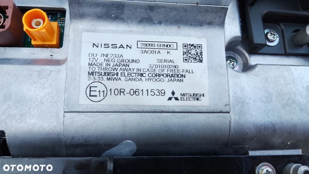 NISSAN QASHQAI J12 RADIO NAWIGACJA WYŚWIETLACZ NISSAN QASHQAI J12 RADIO NAWIGACJA WYŚWIETLACZ 28090-6RN0C CENA ZA 1 SZT - 12