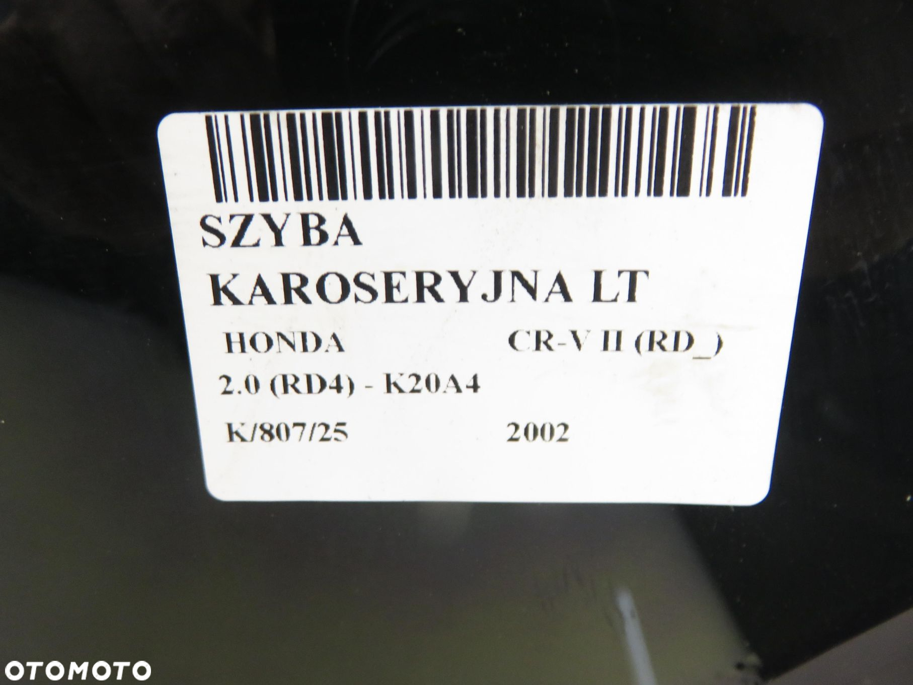 SZYBA KAROSERYJNA LEWA TYLNA HONDA CR-V II - 4