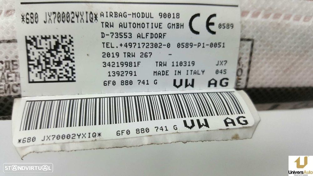 AIRBAG CORTINA FRENTE ESQUERDO SEAT IBIZA (KJ1) STYLE - 2