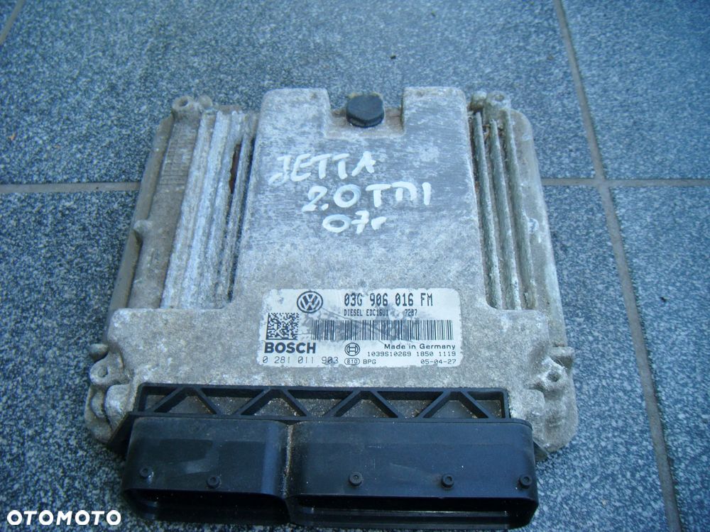 vw jetta III 07r golf V 2.0 tdi komputer- sterownik silnika 03g906016fm - 1